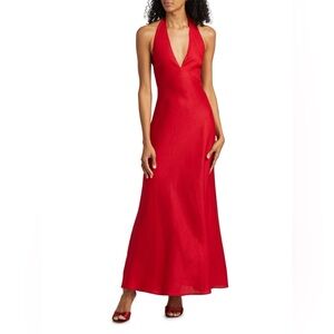 Reformation Delilah Linen Dress In Lipstick, brand new, never worn, no flaws.